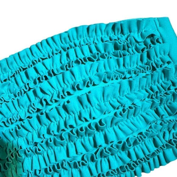 Vintage Be Creative Ruffled Bandeau Bikini Top Size Medium - Picture 2 of 7